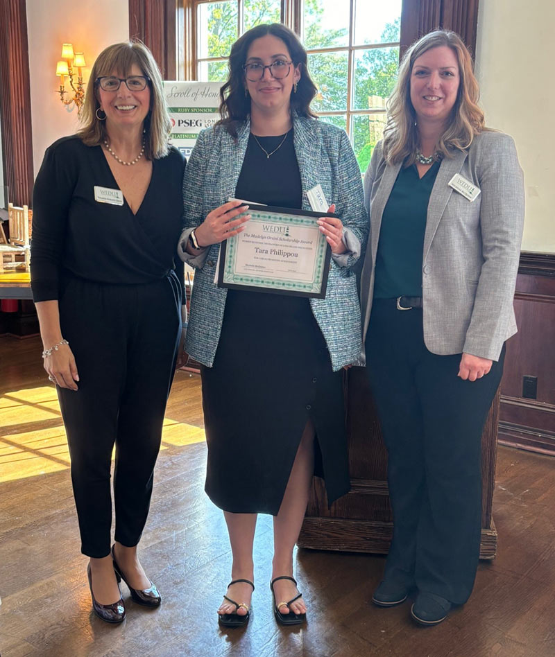 WEDLI Secretary Yolanda Robano-Gross, scholarship winner Tara Philippou, and WEDLI VP Michelle McQueen
