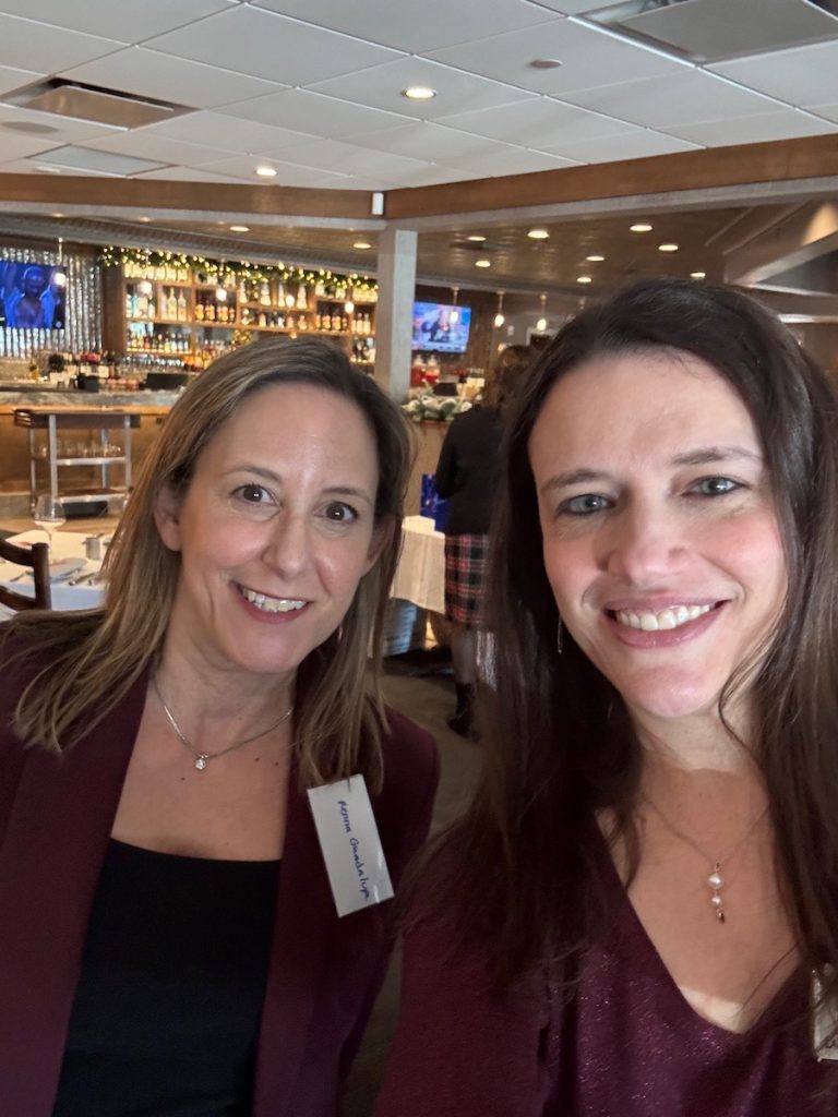 Renna Guadalupe and Lauren Kanter-Lawrence at the WEDLI Holiday Luncheon 2024.
