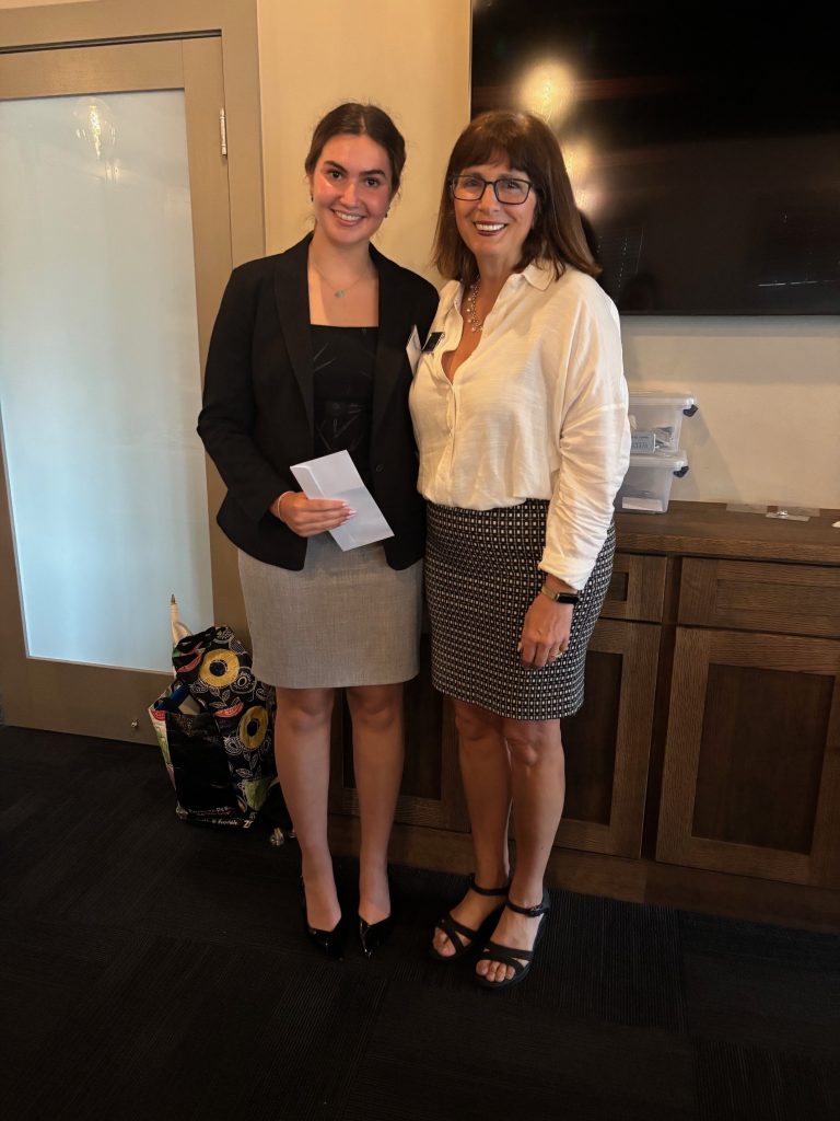Scholarship winner Rachel Halpert with Yolanda Robano Gross