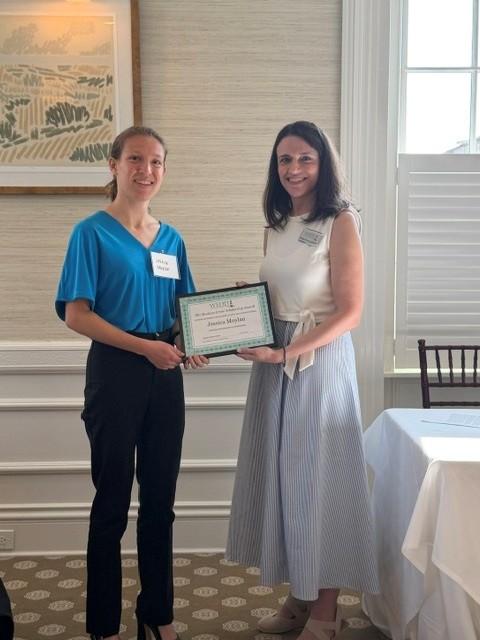 Scholarship winner Jessica Moylan with WEDLI board member Lauren Kanter-Lawrence
