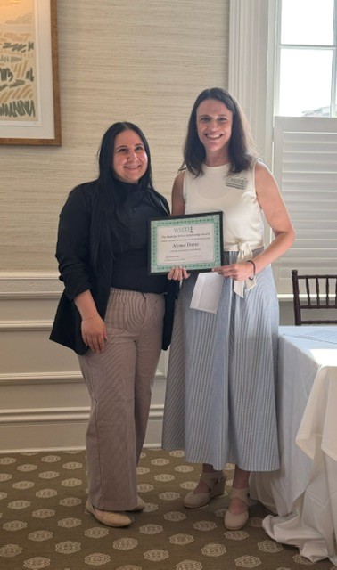 Scholarship winner Alyssa Doria with WEDLI board member Lauren Kanter-Lawrence