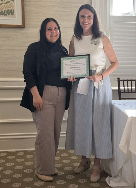Scholarship winner Alyssa Doris with WEDLI board member Lauren Kanter-Lawrence.